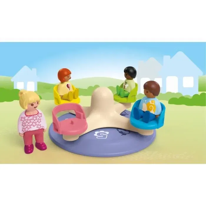 Playmobil Junior 71701 Tourniquet Éducatif avec 4 Personnages pour Enfant dès 1 an - Jouet d'Éveil et d'Apprentissage