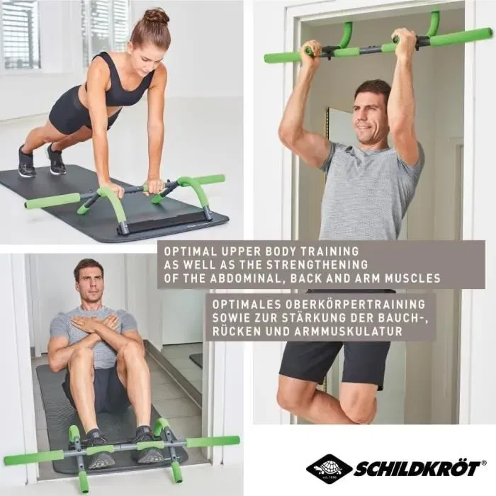 Schildkröt Barre de traction de porte multifonctionnelle - Entraînement épaules, poitrine, bras - 3 niveaux de réglage