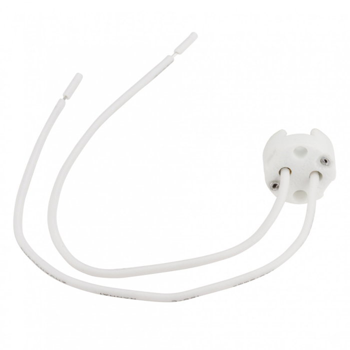 Douille Céramique GU5,3 avec Câbles 160mm – Support de Lampe Douille Céramique GU5,3 avec Câbles 160mm – Support de Lampe