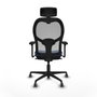 Piqueras y Crespo Chaise de Bureau 3D036G2 Bleu Marine avec Appui-tête