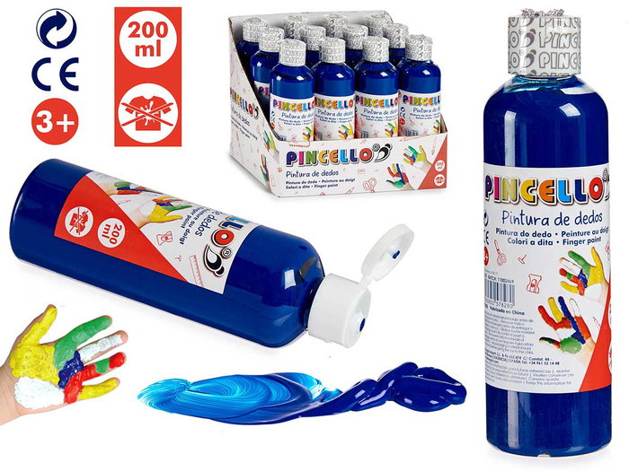 PINCELLO Peinture à doigts Bleu 200 ml PINCELLO Peinture à doigts Bleu 200 ml