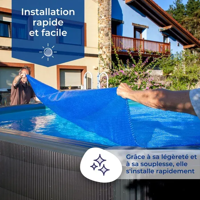 GRE Bâche d'été à bulles - 180 µ - Piscine 6,00 x 3,00 m (5.95 x 2.95 m) - Pour piscine acier, résine, tubulaire ou autoportante
