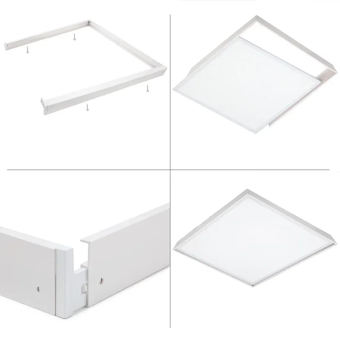 Kit Panneau LED 48W 4800Lm 6000K 60x60cm avec Kit de Surface 40.000H HO-KITPAN60X60-48W-CW