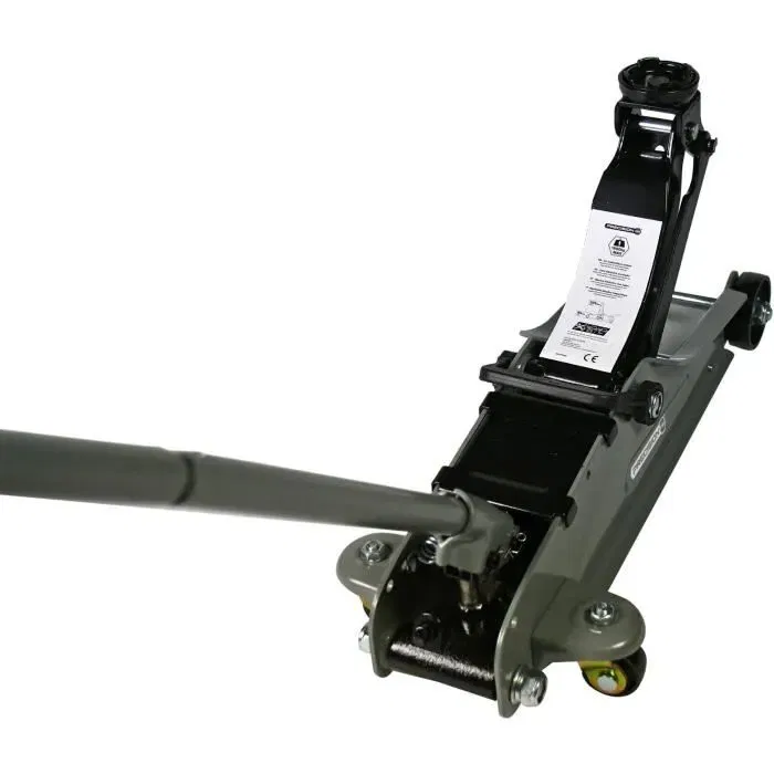 Powertrix Cric Hydraulique Plat Rouleur 1,8 Tonnes - Capacité 1800 kg, Levage 85-325 mm, Semelle Universelle, Deux Roues Pivotantes - Modèle PRECISION STEEL