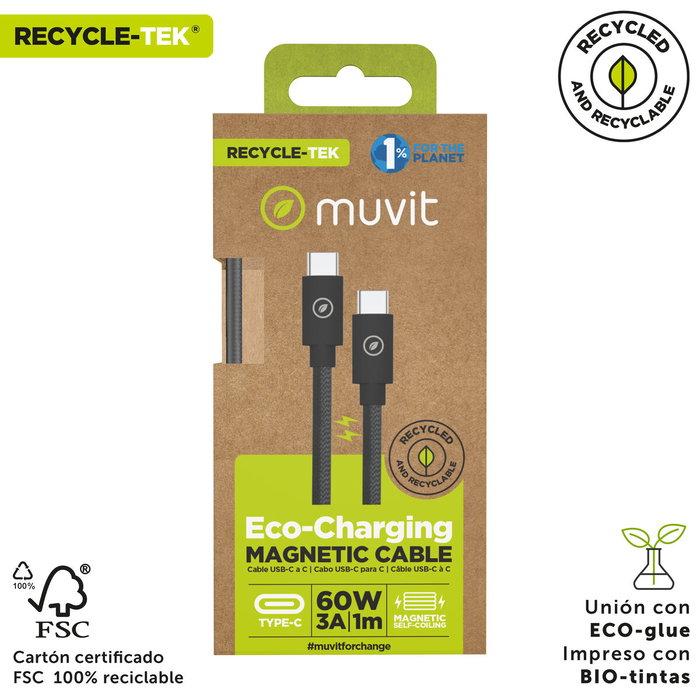 Câbles magnetiques Muvit DC-363C-C Noir 1 m