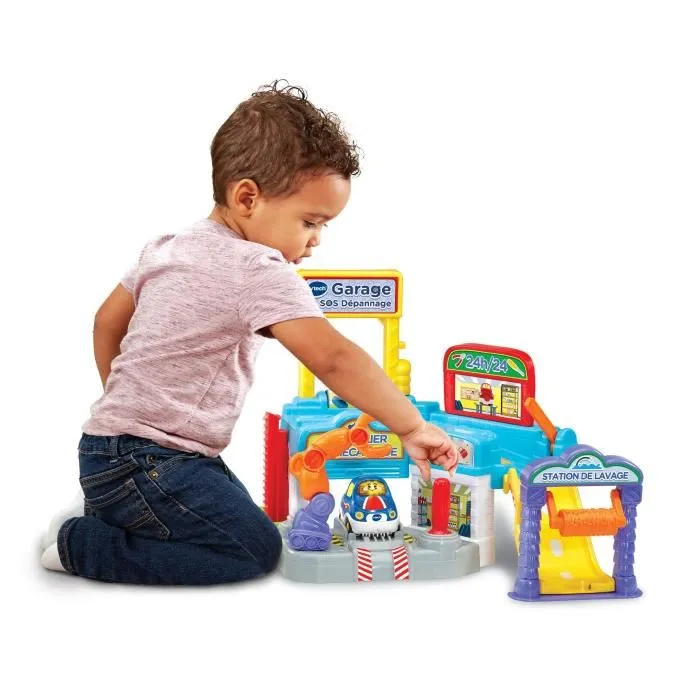 VTech Tut Tut Bolides - Garage SOS Dépannage interactive avec Bras Robotique pour enfants 1 à 5 ans - Inclut Voiture à Réparer Noé