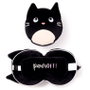 PUCKATOR Oreiller de voyage et masque de nuit en forme de chat - Taille 16.5x13.5x10.5 cm, 95% polyester, 5% spandex - Feline Fine Relaxeazzz