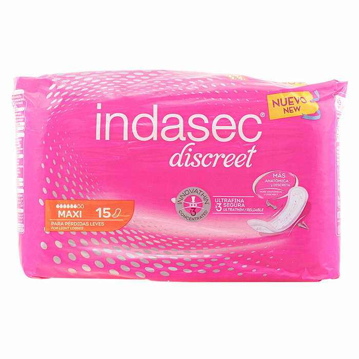 Indasec DISCREET Protection maxi pour incontinence, 15 unités