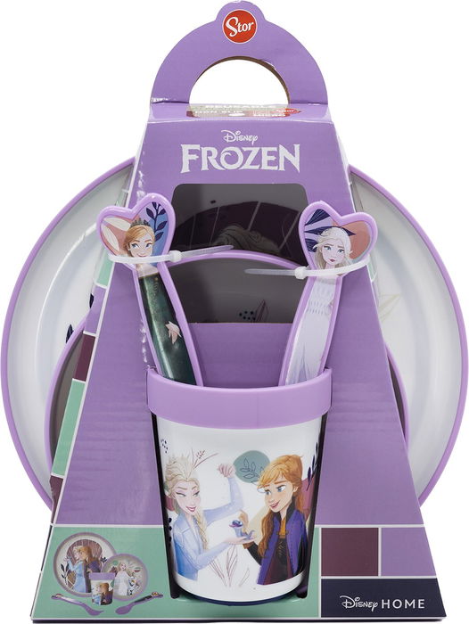 Licensing Ensemble Premium Bicolor Antidérapant 5 Pièces Frozen CZ11305 Vaisselle Enfant 4+