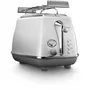 Delonghi CTOC2103.W Grille-pain Blanc 900 W, 2 fentes, 6 niveaux de brunissage, remontée extra haute, ramasse-miettes intégré