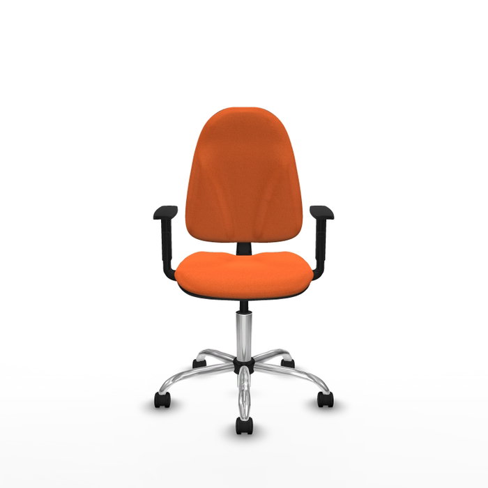 PIQUERAS Y CRESPO Chaise de bureau Algarra, tissu orange, base chromée