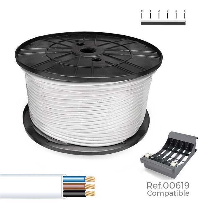 Sediles Tuyau pour câble électrique Blanc 3 x 1 mm 200 m h05vvh2-f