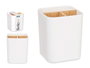 Berilo Organisateur Carré 3 Compartiments Bambou Blanc 9x11x9 cm (Set de 6)