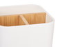 Berilo Organisateur Carré 3 Compartiments Bambou Blanc 9x11x9 cm (Set de 6)