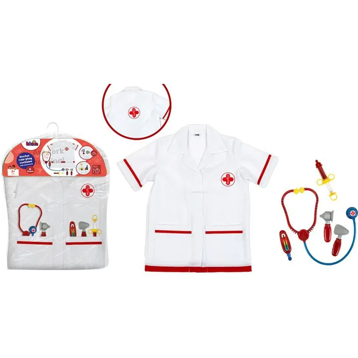 Klein 4341 - Déguisement de Docteur avec Accessoires (6 Pièces) - Blouse et Instruments Médicaux - Jouet d'Imitation pour Enfants Dès 3 Ans
