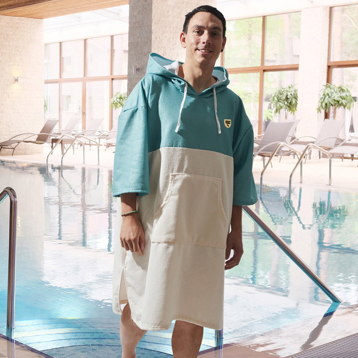 Jet Lag Poncho de Bain Vert/Beige Jet Lag Poncho de Bain Vert/Beige