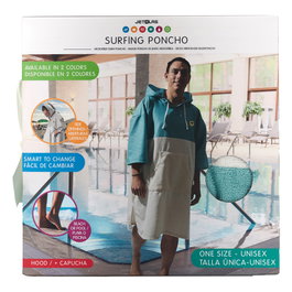 Jet Lag Poncho de Bain Vert/Beige