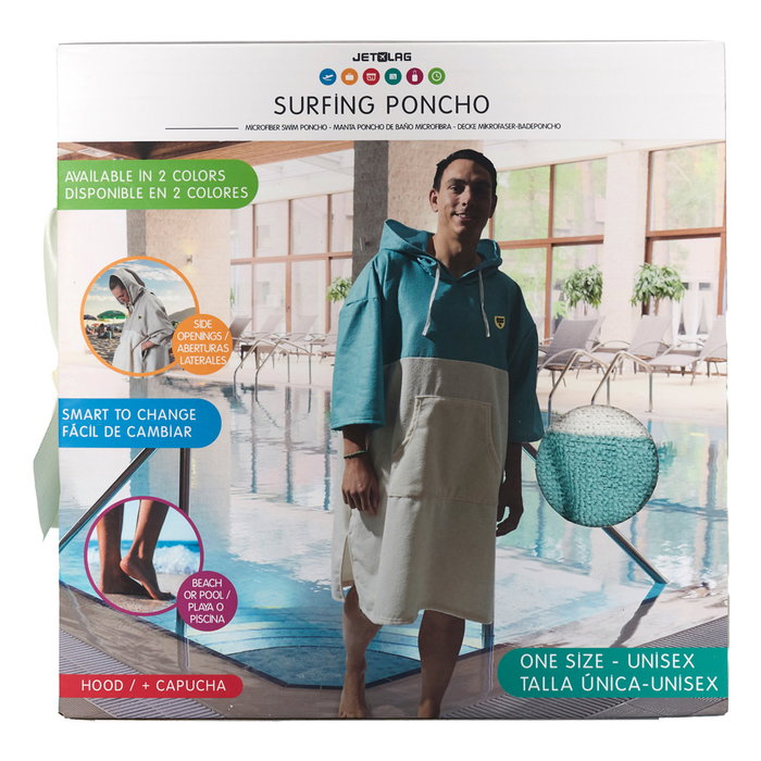 Jet Lag Poncho de Bain Vert/Beige Jet Lag Poncho de Bain Vert/Beige