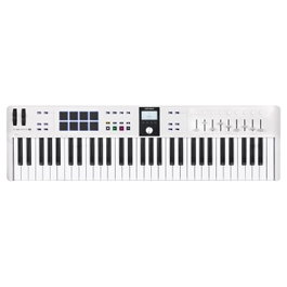 Arturia Keylab Essential 61 Mk3 White – Clavier contrôleur USB 61 touches avec Analog Lab V pour DAW
