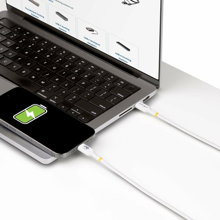 Câble USB Startech USB2EPR2MW Blanc 2 m