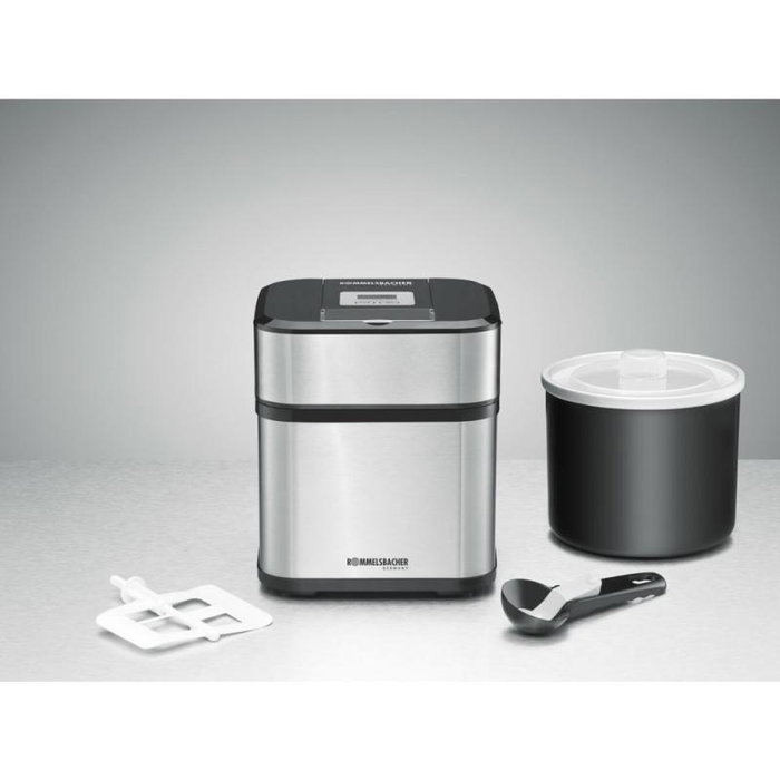 Rommelsbacher IM 12 - Sorbetière électrique, 1.2 L, 12 W, finition argent et noir