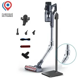 Aspirateur balai sans fil Eziclean Cycloboost FR15 Animal - 450 W, Autonomie 80 min, Puissance 30 kPa, Tube flexible EZIFlextube, Noir, Fabriqué en France