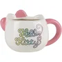 Konix Tasse en céramique Hello Kitty Mug 3D 500 ml Motif Kawaii Blanc et rose Licence officielle