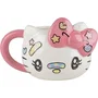 Konix Tasse en céramique Hello Kitty Mug 3D 500 ml Motif Kawaii Blanc et rose Licence officielle