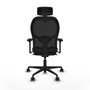 Piqueras y Crespo Chaise de Bureau avec Appui-tête Jorquera 3D036N2 Noir