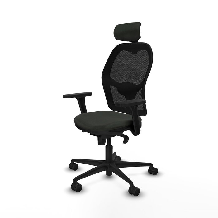 Piqueras y Crespo Chaise de Bureau avec Appui-tête Jorquera 3D036N2 Noir