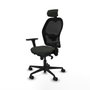 Piqueras y Crespo Chaise de Bureau avec Appui-tête Jorquera 3D036N2 Noir
