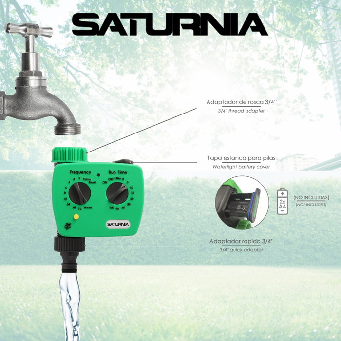 SATURNIA Programmateur d'Arrosage Analogique avec 1 Sortie 3/4 pouces