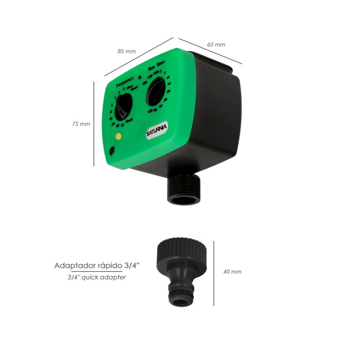 SATURNIA Programmateur d'Arrosage Analogique avec 1 Sortie 3/4 pouces