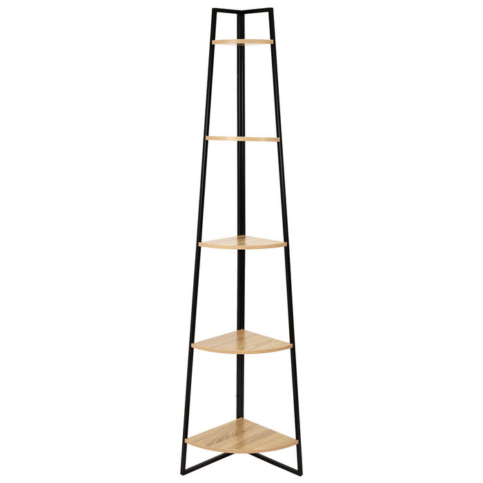 Home Deco Factory Étagère d'angle noire avec 5 niveaux Home Deco Factory Étagère d'angle noire avec 5 niveaux