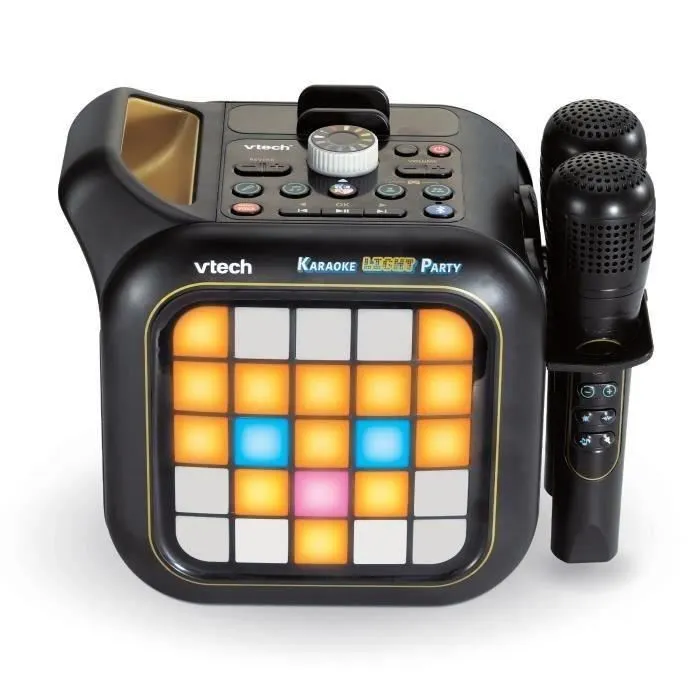 VTech - Enceinte Karaoké Light Party avec 2 Micros sans Fil, Effets Sonores, Lumières Multicolores et Activités - Version Française VTech - Enceinte Karaoké Light Party avec 2 Micros sans Fil, Effets Sonores, Lumières Multicolores et Activités - Version Française