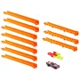 Mattel JDW43 Kit de démarrage Track Creator Hot Wheels orange pour enfant dès 3 ans avec 3m de circuit et voiture 1/64