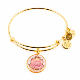 Alex And Ani Pulsera Pétalos Loto Dorée
