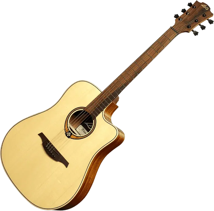 LAG Guitare Acoustique Tramontane 88 Dreadnought Cutaway A/E - Naturel