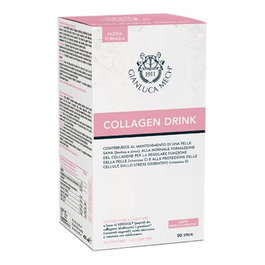 GIANLUCA MECH Collagen Drink 20Sticks - Complément alimentaire collagène et acide hyaluronique, vitamine C, saveur pêche et fruit de la passion