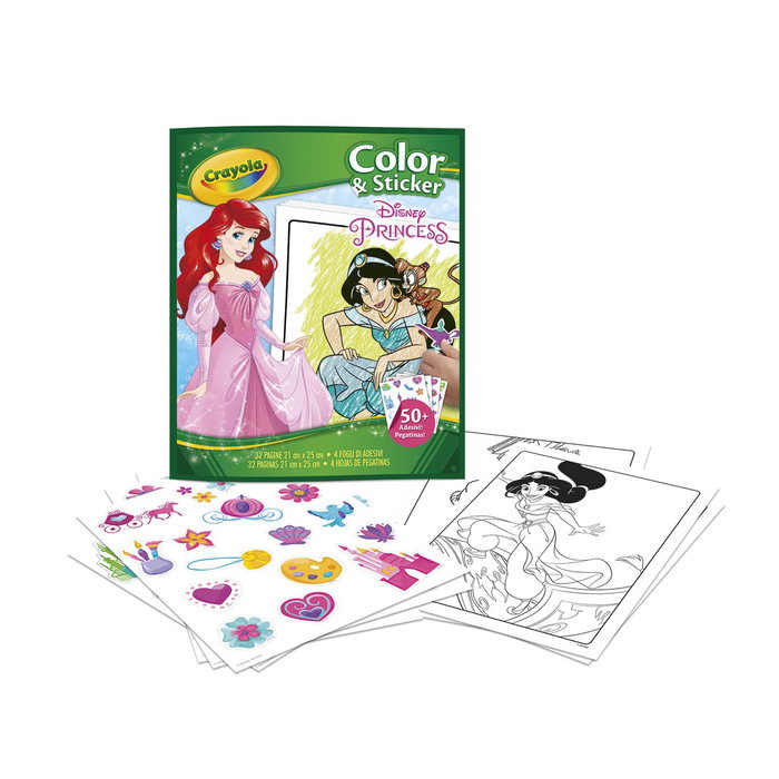 Crayola Livre de Coloriage et Stickers Princesses Disney (Ref. 04-0202) - Album à Colorier avec Pages et Autocollants - En Espagnol - À Partir de 3 Ans Crayola Livre de Coloriage et Stickers Princesses Disney (Ref. 04-0202) - Album à Colorier avec Pages et Autocollants - En Espagnol - À Partir de 3 Ans