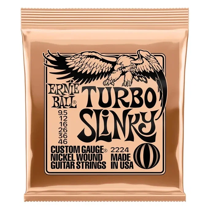 ERNIEBALL Juego Eléctrica Slinky Turbo Nickel 9.5 - 46, Jeu de Cordes avec calibres 9.5, 12, 16, 26, 36, 46 ERNIEBALL Juego Eléctrica Slinky Turbo Nickel 9.5 - 46, Jeu de Cordes avec calibres 9.5, 12, 16, 26, 36, 46