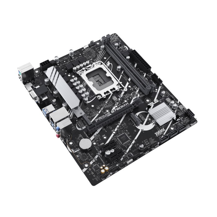 Asus Prime B760M-K Carte Mère micro ATX Socket LGA 1700 Intel B760 DDR5 2xDIMM 96Go Max 8000MHz 2.5GbE HDMI VGA M.2 SATA III RAID