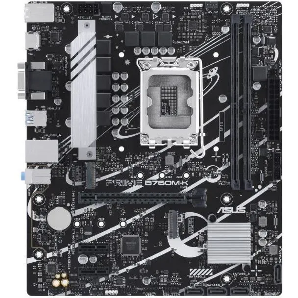 Asus PRIME B760M-K (90MB1FI0-M1EAY0) - Carte mère Micro-ATX Socket LGA1700 - Noir Asus PRIME B760M-K (90MB1FI0-M1EAY0) - Carte mère Micro-ATX Socket LGA1700 - Noir