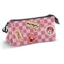 Karactermania Coffret de voyage triple Minnie Mouse Journey - 23 x 8 x 11 cm - Trousse à crayons pliable 3 compartiments zippé - Rose