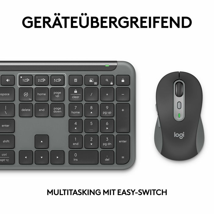Logitech Signature Slim MK950 pour Business - Ensemble clavier et souris sans fil Graphite QWERTZ Allemand