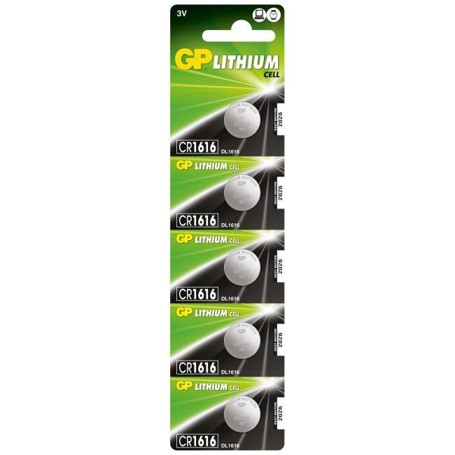 GP Pile Bouton Lithium CR1616 (Lot de 5) - Longue durée de vie 10 ans pour calculatrices, jouets, systèmes d'accès sans clé GP Pile Bouton Lithium CR1616 (Lot de 5) - Longue durée de vie 10 ans pour calculatrices, jouets, systèmes d'accès sans clé