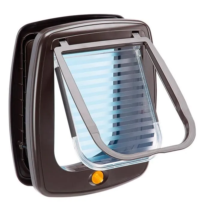 Ferplast Chatière Swing - Plastique pour chat et chien - 4 positions - Dimensions 26.2 x 10.2 x 31.2 cm - Marron - Usage extérieur