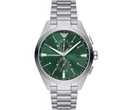 Armani AR11480 avec cadran vert et bracelet argenté