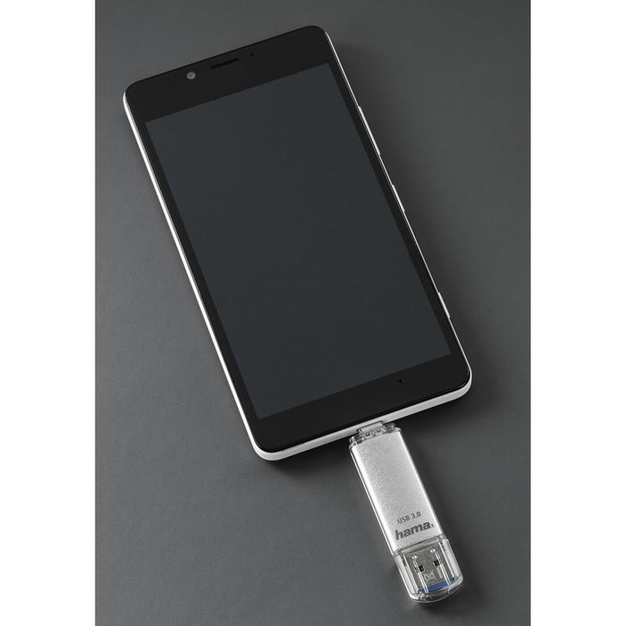 Hama C-Laeta 64 Go USB-C USB-A Argent
