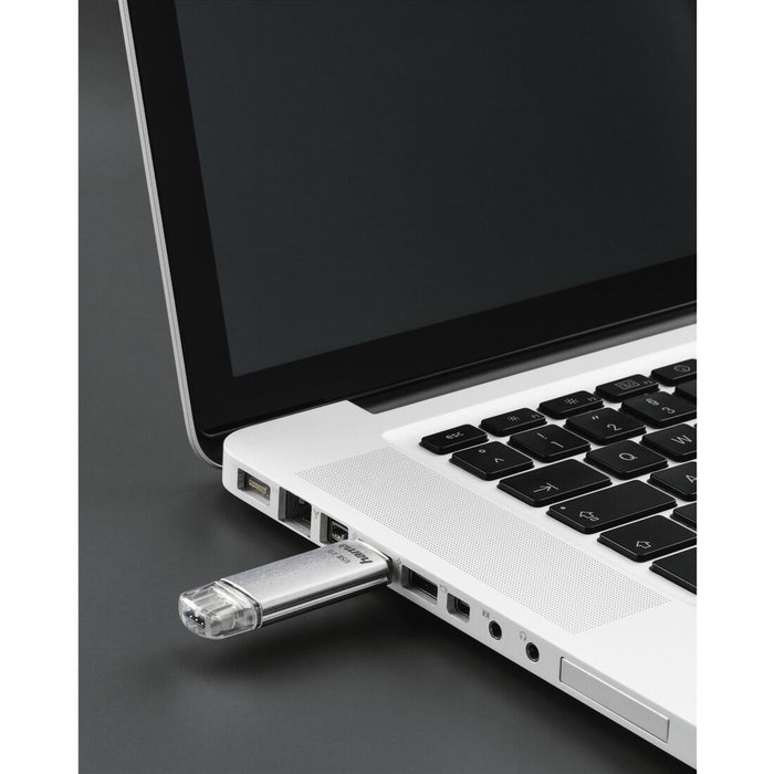 Hama C-Laeta 64 Go USB-C USB-A Argent